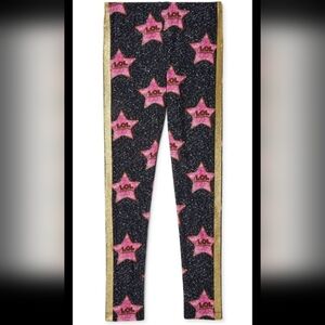NWT L.O.L. Surprise! Girls Da Boss Glitter Star Leggings